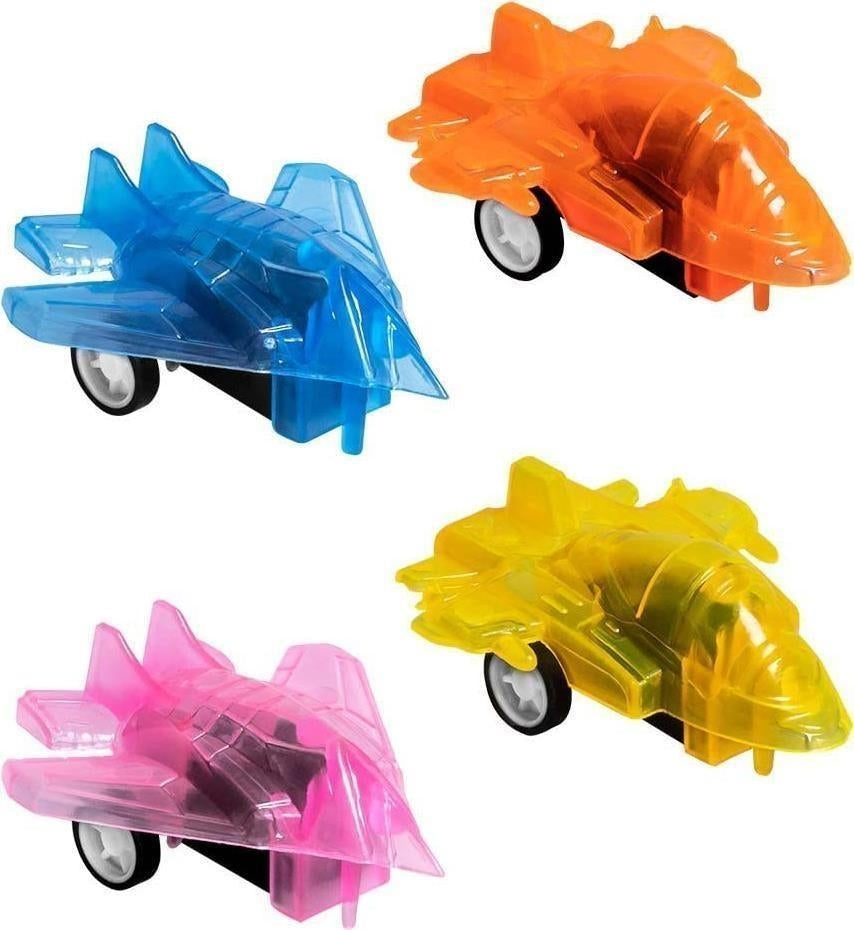 Boland: Set 4 Pull Back Jets 5 Neon Colours Ass. (5X5Cm)
