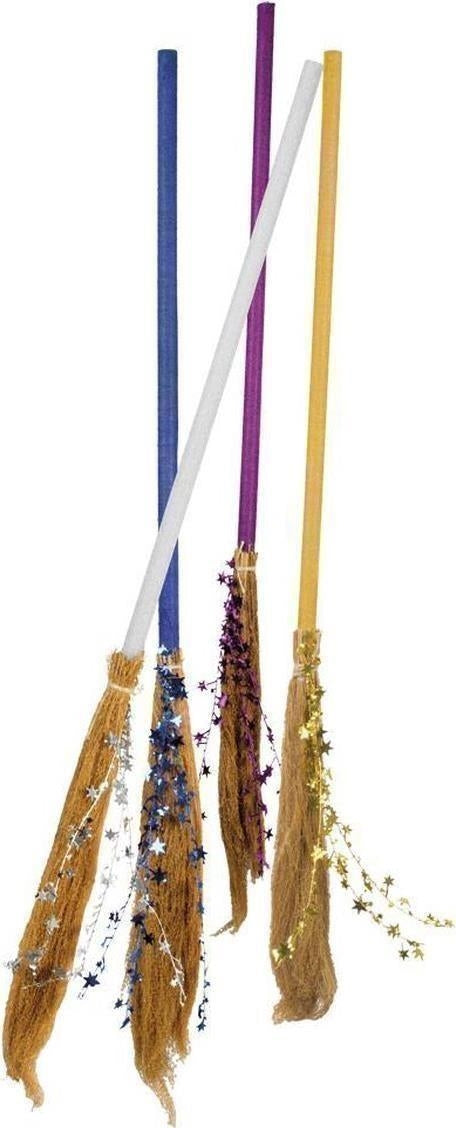 Boland: Pcs Witches Broom Pruple / 110 Cm. H. Scopa Strega, 110 Cm, 4 Colori Assortiti