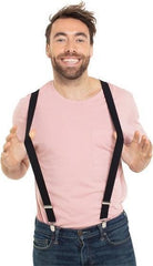 Folat: Suspender Uni Black. Bretelle Tinta Unita Nere
