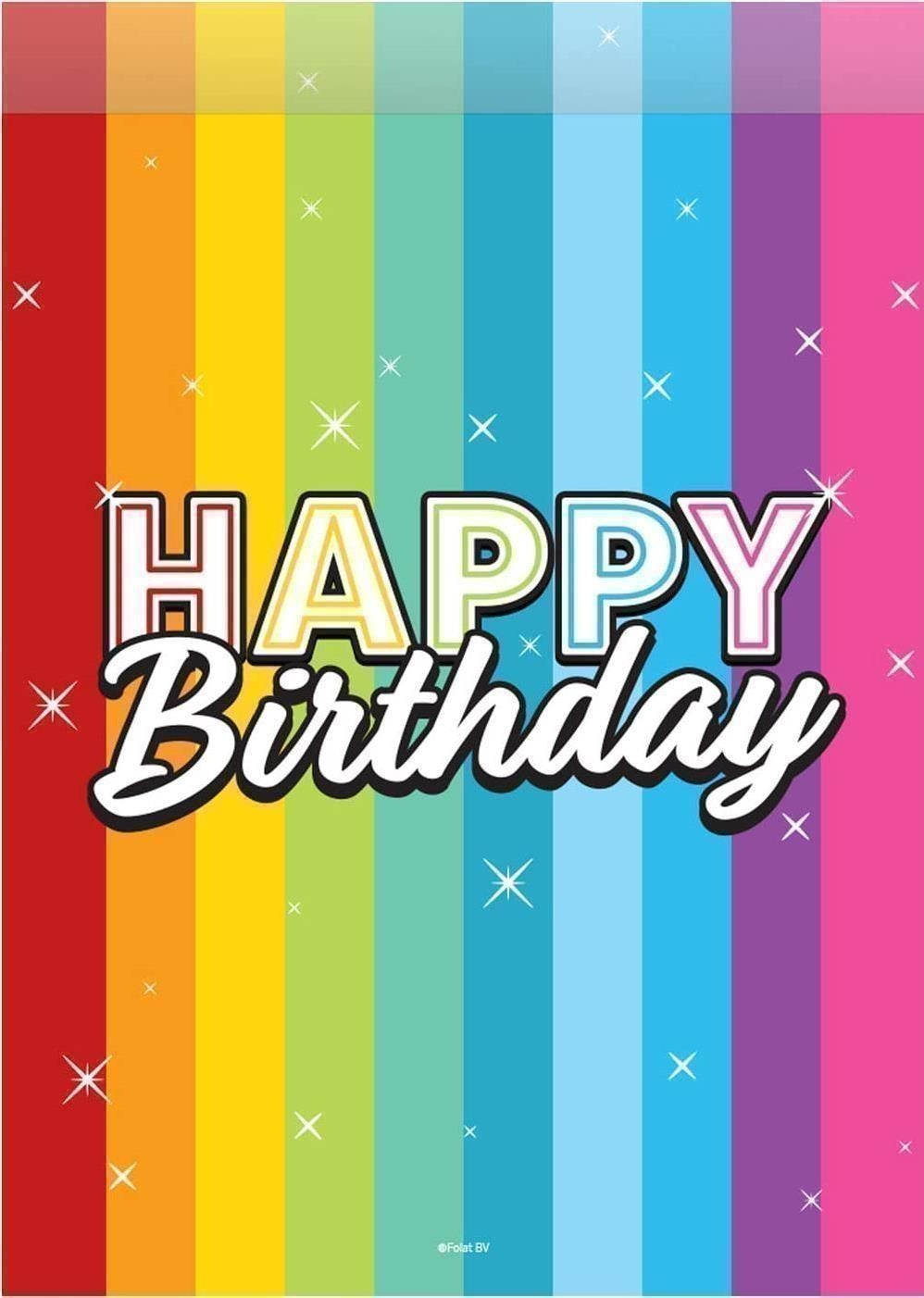 Folat: Partybags Rainbow Bday 16.5X23Cm /8