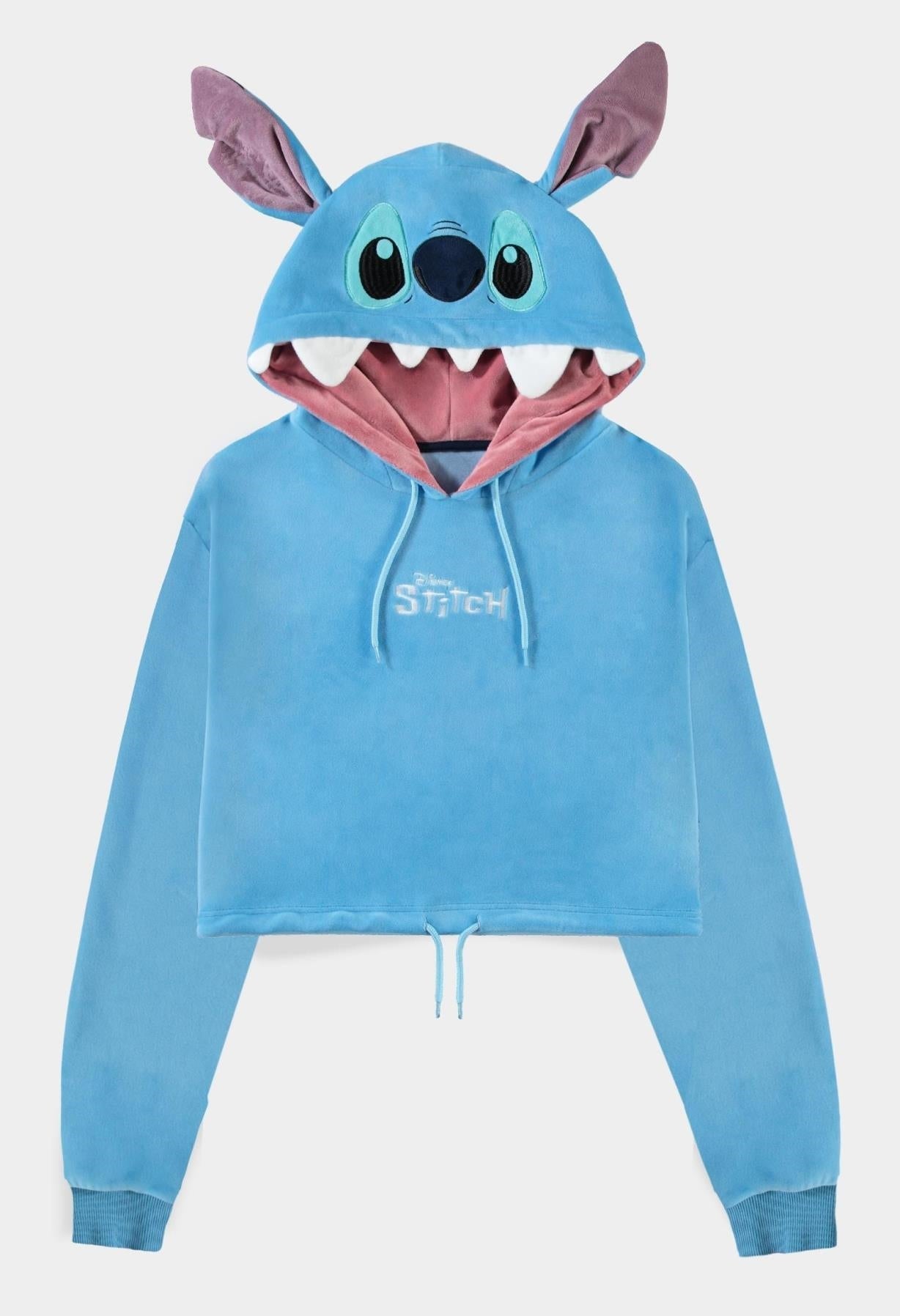 Disney: Lilo & Stitch - Stitch Novelty Cropped Blue (Felpa Con Cappuccio Donna Tg. S)