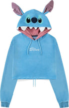 Disney: Lilo & Stitch - Stitch Novelty Cropped Blue (Felpa Con Cappuccio Donna Tg. M)
