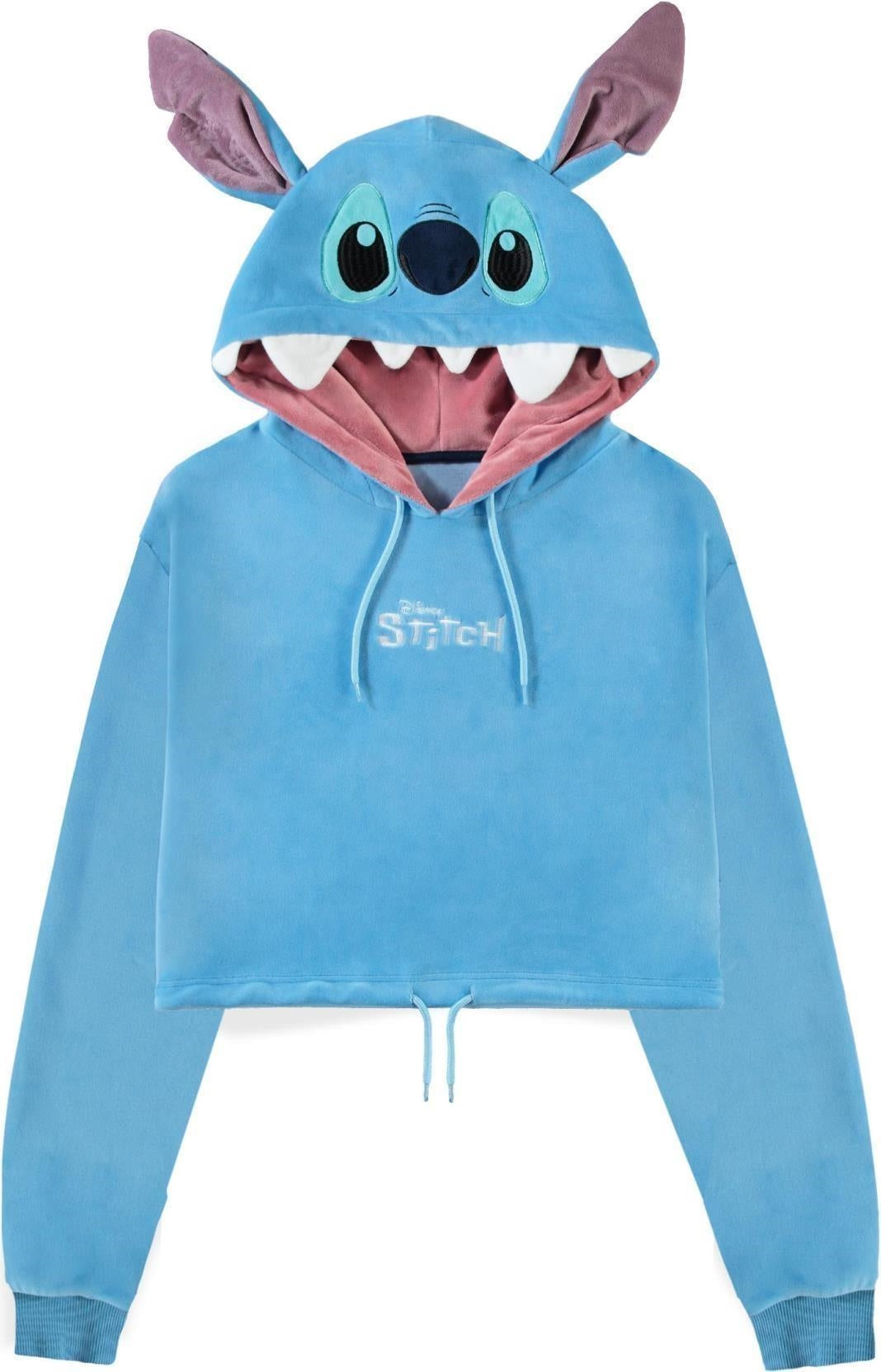 Disney: Lilo & Stitch - Stitch Novelty Cropped Blue (Felpa Con Cappuccio Donna Tg. L)