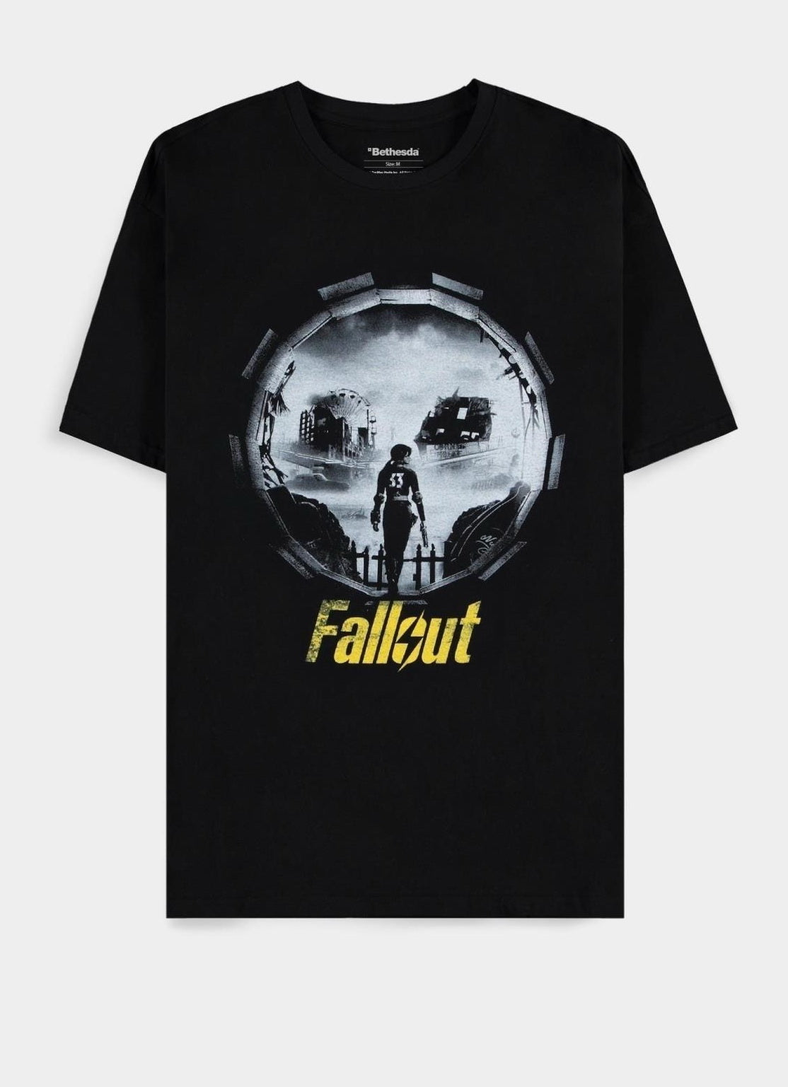 Fallout - Vault 33 - Into The Wasteland - Short Sleeved T-Shirt - L Short Sleeved T-Shirts M Black
