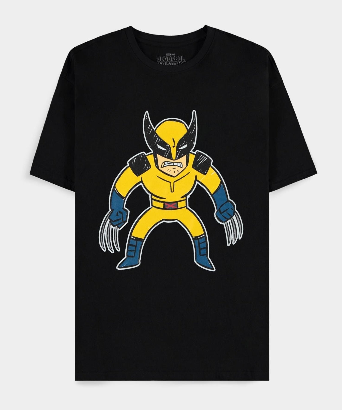 Deadpool - Wolverine Kids Drawing - Mens Short Sleeved T-Shirt - Xl Short Sleeved T-Shirts M Black