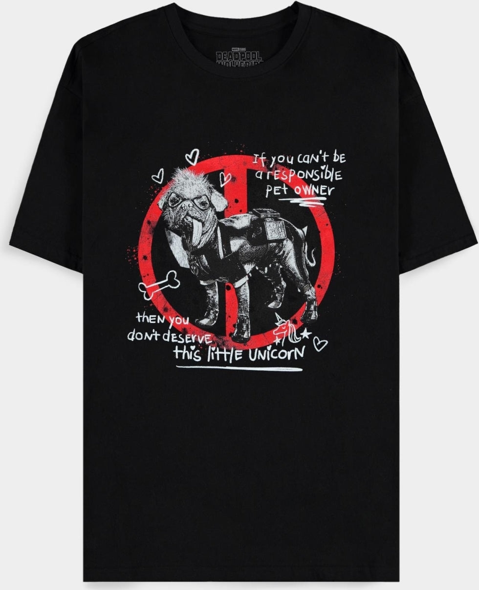 Deadpool - Dogpool - Mens Short Sleeved T-Shirt - S Short Sleeved T-Shirts M Black