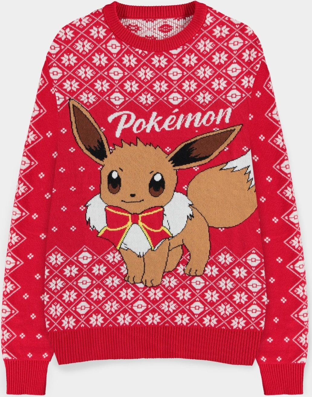 Pokemon: Eevee Christmas Red (Maglione Unisex Tg. XS)