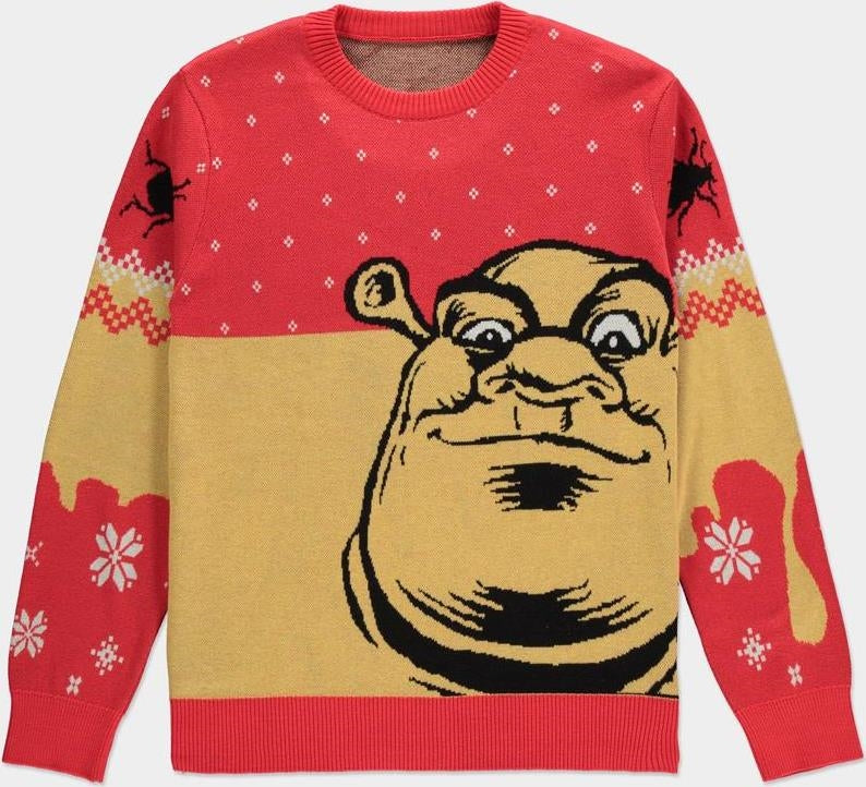 Shrek: Knitted Christmas Jumper Red (Maglione Unisex Tg. L)