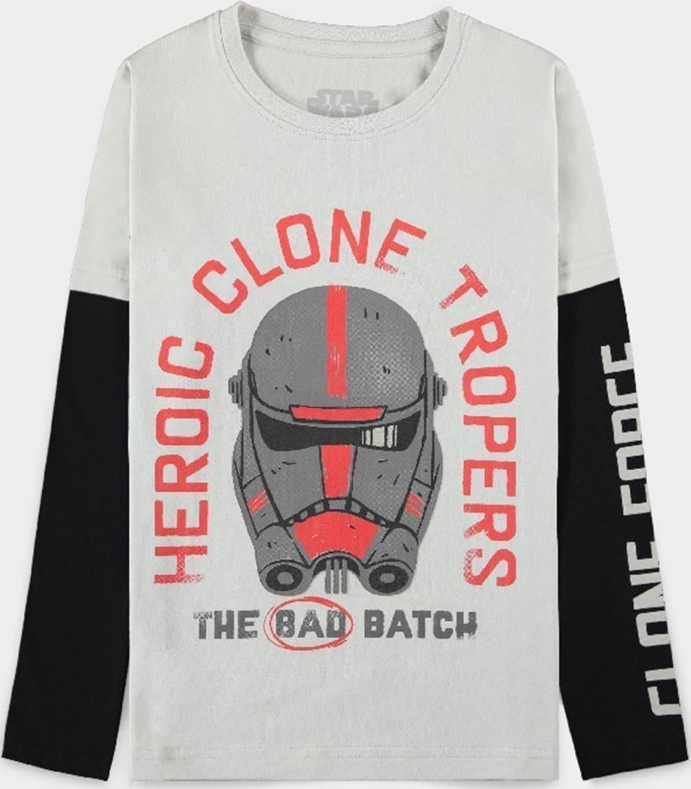 Star Wars: The Bad Batch - Hunter - Double Sleeved T-Shirt - 98/104 Short Sleeved T-Shirts M Grey