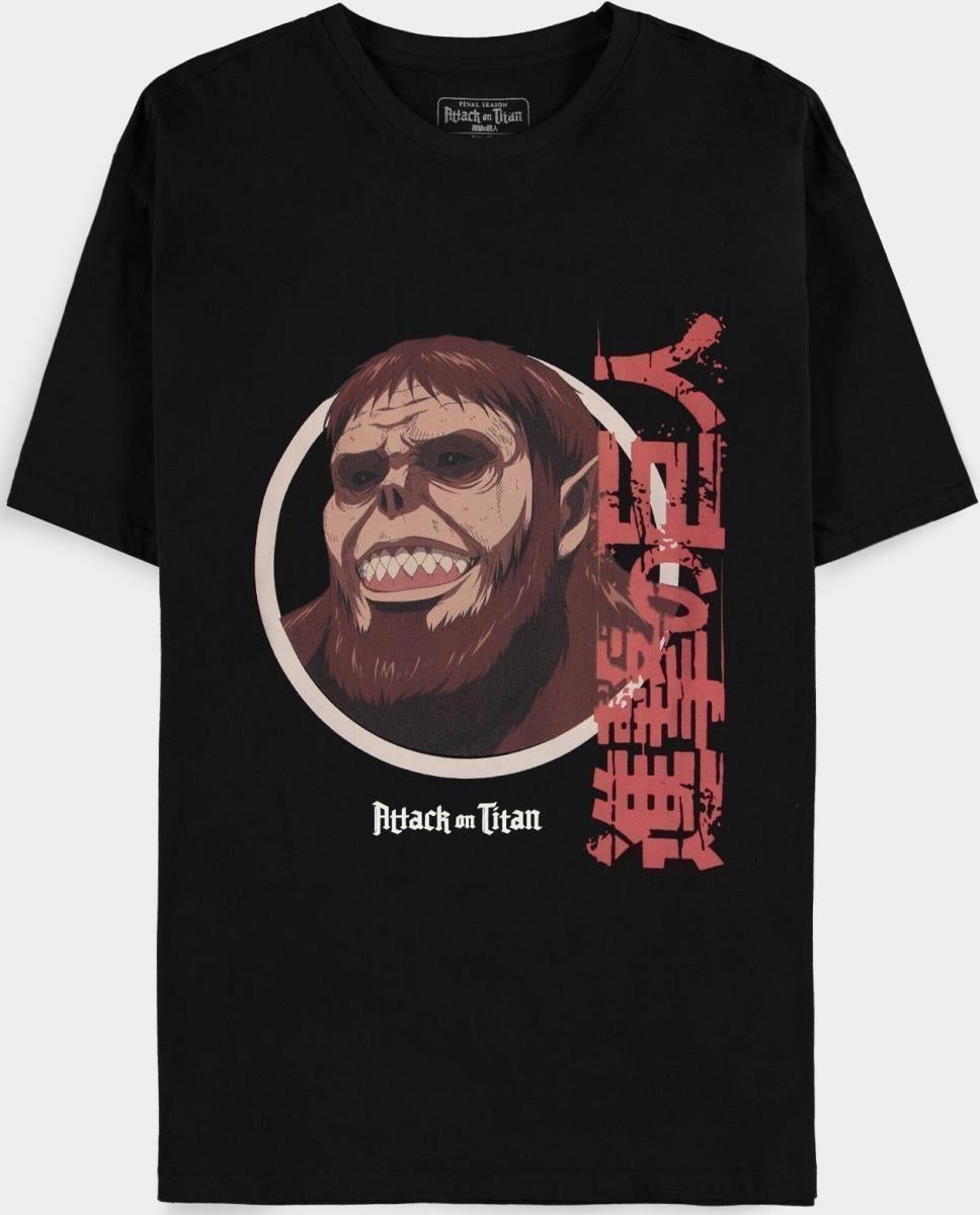 Attack On Titan: MenS Short Sleeved Black (T-Shirt Unisex Tg. 2XL)