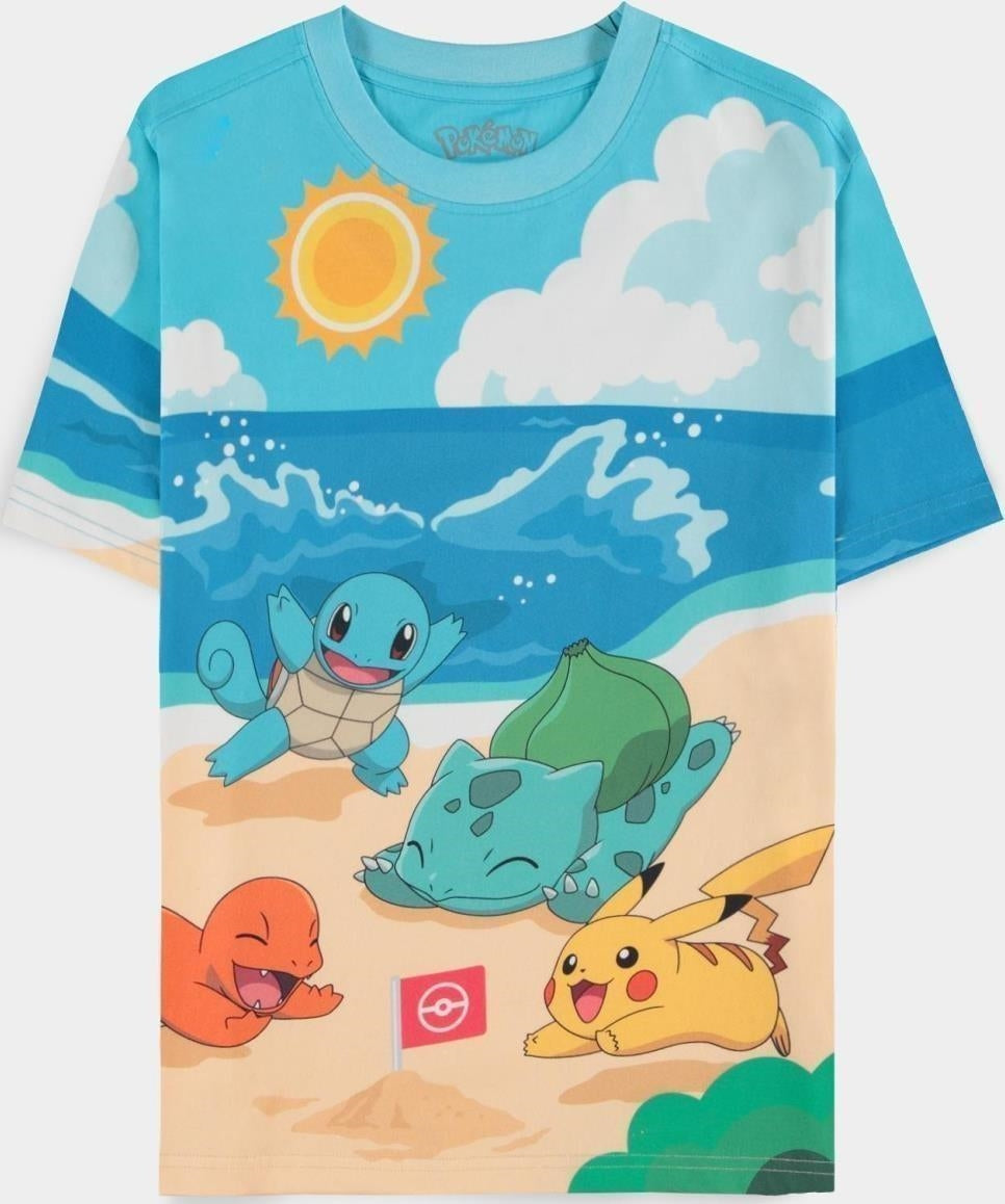 Pokemon: Beach Day Multicolor (T-Shirt Donna Tg. XS)
