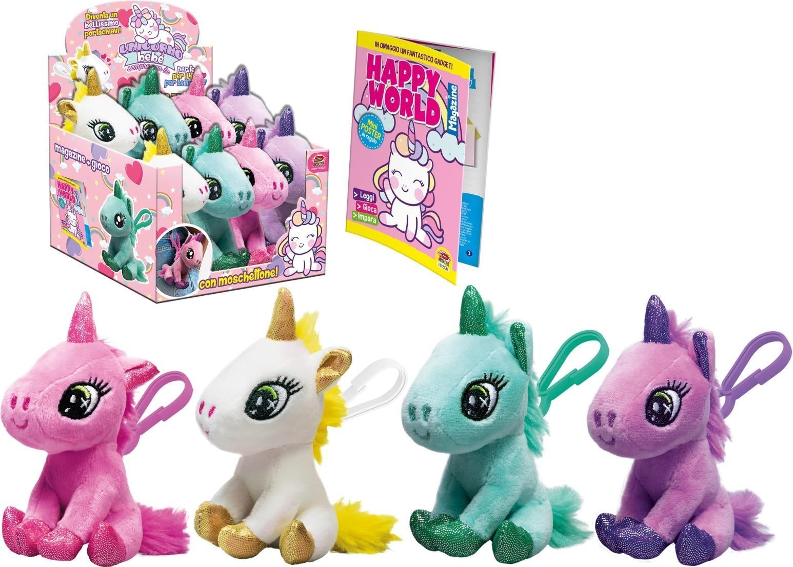 D-Kidz: Unicorno Bebe Sempre Con Te Mini Peluche Con Moschettone (Assortimento Casuale)