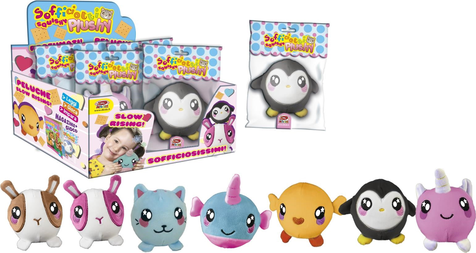 D-Kidz: Sofficiotti Squishy Plushy (Assortimento Casuale)