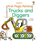 First magic painting trucks and diggers
