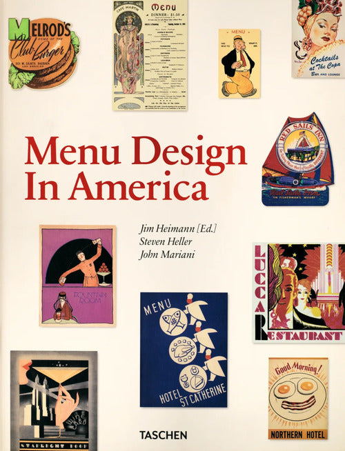 Cover of Menu design in America. Ediz. inglese, francese e tedesca