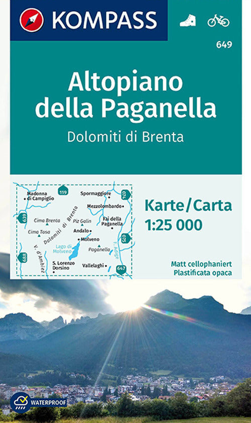Cover of Carta escursionistica n. 649. Altopiano della Paganella, Dolomiti di Brenta 1:25.000