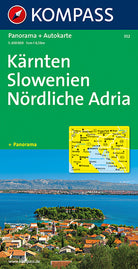 Cover of Carta stradale e panoramica n. 352. Kärnten, Slowenien, Nördliche Adria-Carinzia, Slovenia, Adria Nord 1:650.000