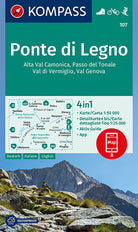 Cover of Carta escursionistica n. 107. Ponte di Legno, Alta Val Camonica, Passo del Tonale 1:50.000. Ediz. italiana, tedesca e inglese
