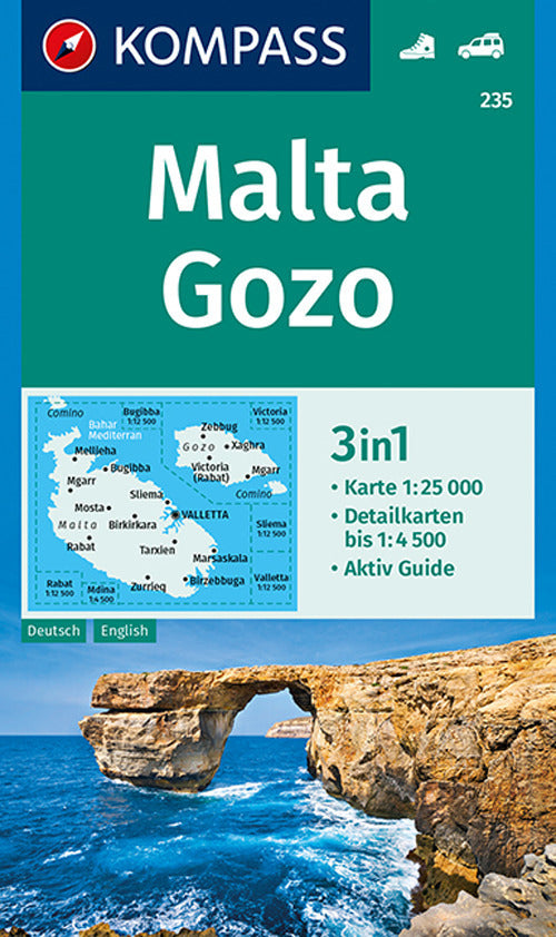 Cover of Carta escursionistica n. 235. Malta, Gozo 1:25.000. Ediz. tedesca e inglese
