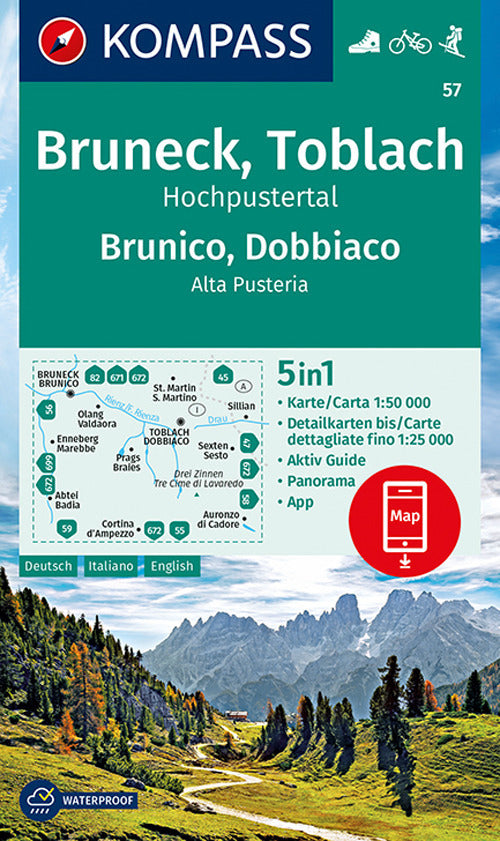 Cover of Carta escursionistica n. 57. Brunico, Dobbiaco 1:50.000