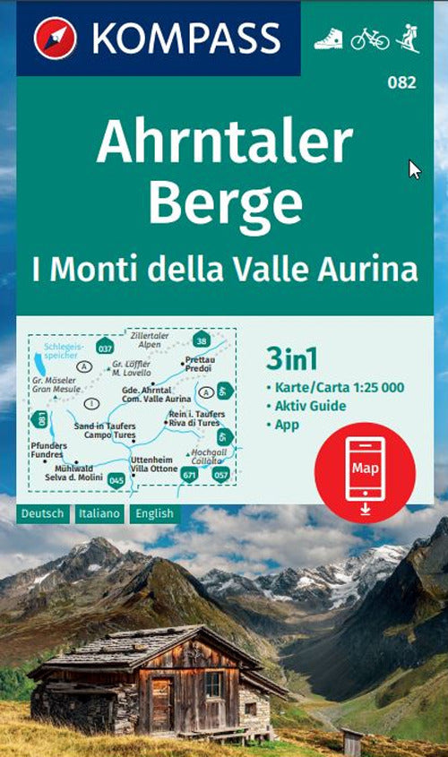 Cover of Carta escursionistica nr. 082. Ahrntaler Berge/I Monti della Valle Aurina