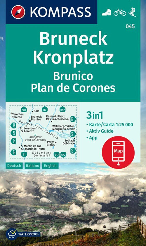Cover of Carta escursionistica n. 045. Brunico, Plan de Corones