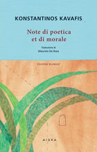 Cover of Note di poetica et di morale. Ediz. greca e italiana