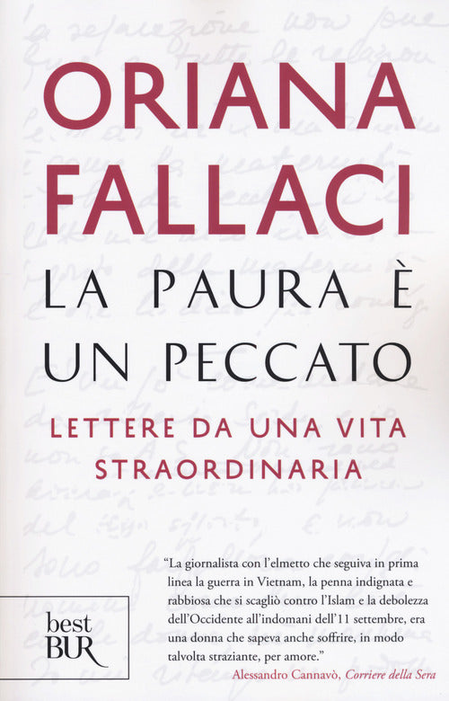 Cover of paura è un peccato. Lettere da una vita straordinaria