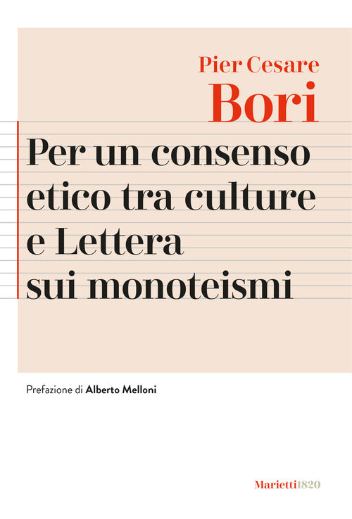 Cover of Per un consenso etico tra le culture e Lettera sui monoteismi