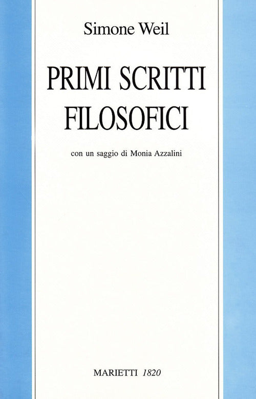 Cover of Primi scritti filosofici