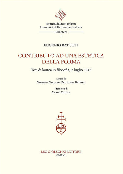 Cover of Contributo ad una estetica della forma. Tesi di laurea in filosofia, 7 luglio 1947