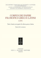 Cover of Corpus dei papiri filosofici greci e latini. Testi e lessico nei papiri di cultura greca e latina