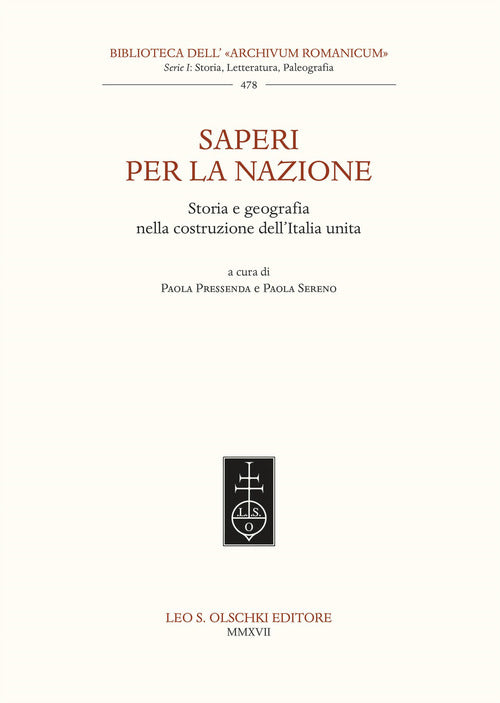 Cover of Saperi per la nazione. Storia e geografia nella costruzione dell’Italia unita