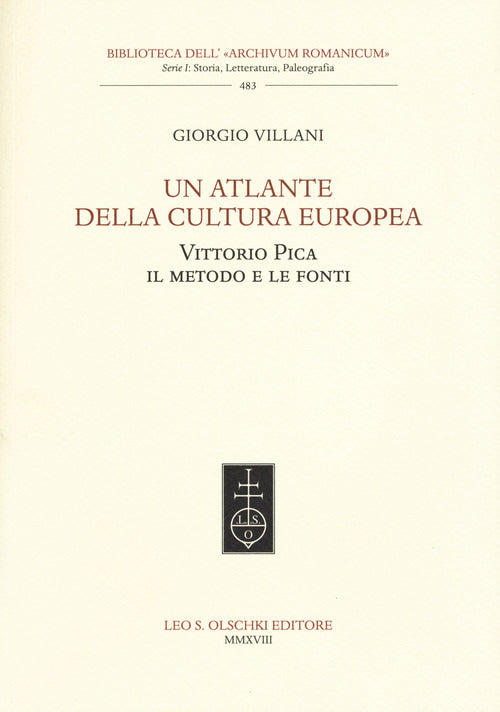 Cover of atlante della cultura europea. Vittorio Pica. Il metodo e le fonti