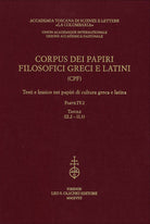 Cover of Corpus dei papiri filosofici greci e latini. Testi e lessico nei papiri di cultura greca e latina