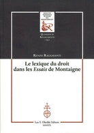 Cover of lexique du droit dans les Essais de Montaigne