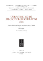 Cover of Corpus dei papiri filosofici greci e latini. Testi e lessico nei papiri di cultura greca e latina