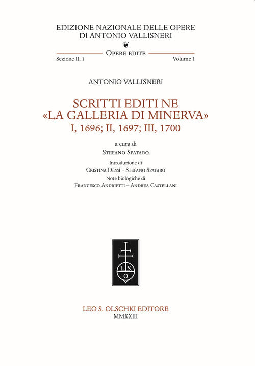 Cover of Scritti editi ne «La Galleria di Minerva» I, 1696; II, 1697; III, 1700