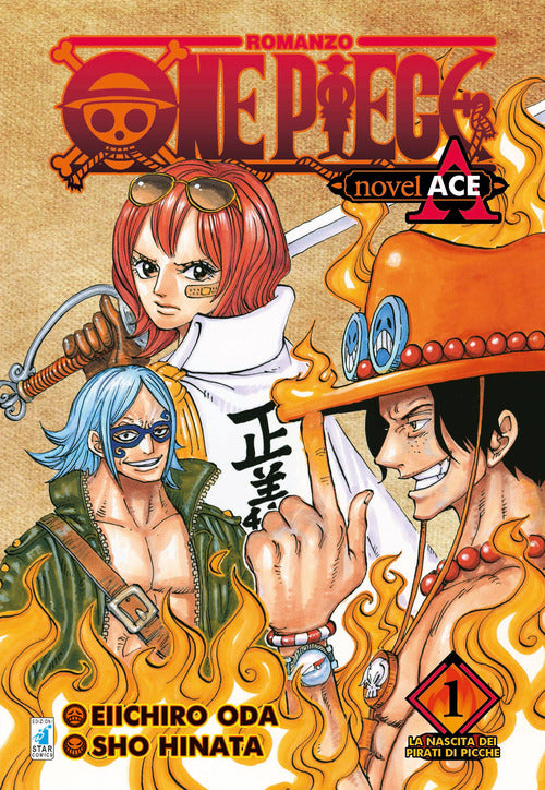 Cover of nascita dei pirati di picche. One piece novel. Ace