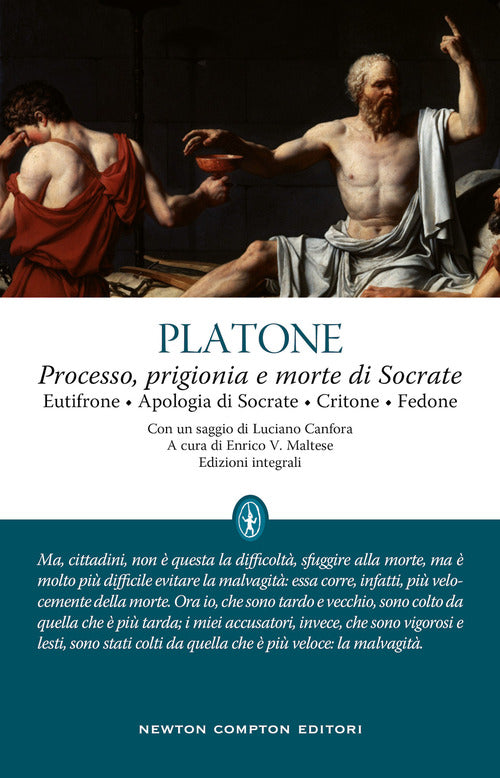 Cover of Processo, prigionia e morte di Socrate: Eutifrone-Apologia di Socrate-Critone-Fedone. Testo greco a fronte