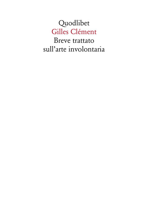 Cover of Breve trattato sull'arte involontaria