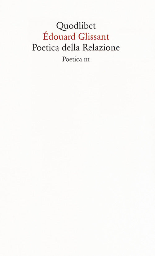 Cover of Poetica della relazione. Poetica III