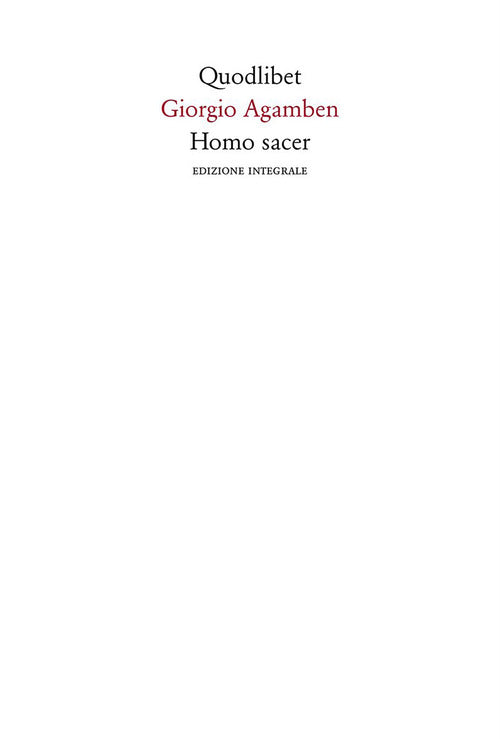 Cover of Homo sacer