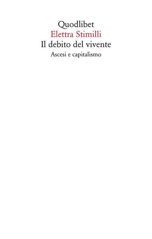 Cover of debito del vivente. Ascesi e capitalismo