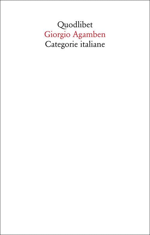 Cover of Categorie italiane. Studi di poetica e di letteratura