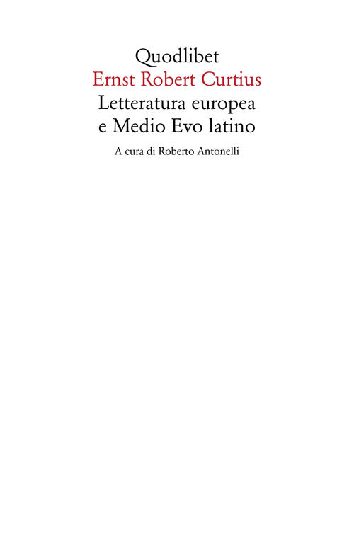 Cover of Letteratura europea e Medio Evo latino