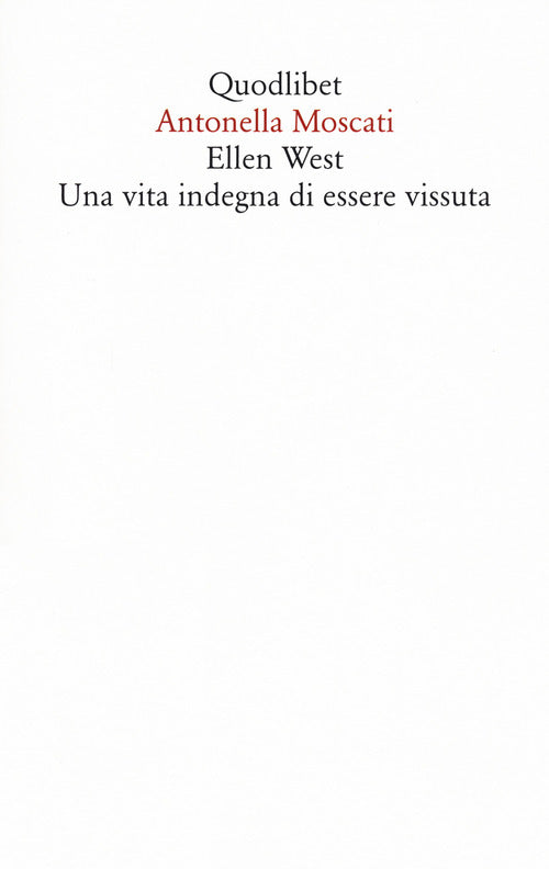 Cover of Ellen West. Una vita indegna di essere vissuta
