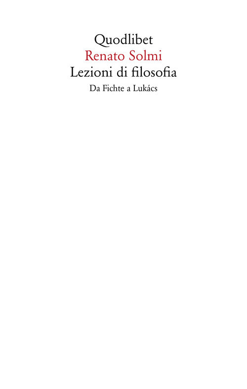 Cover of Lezioni di filosofia. Da Fichte a Lukàcs