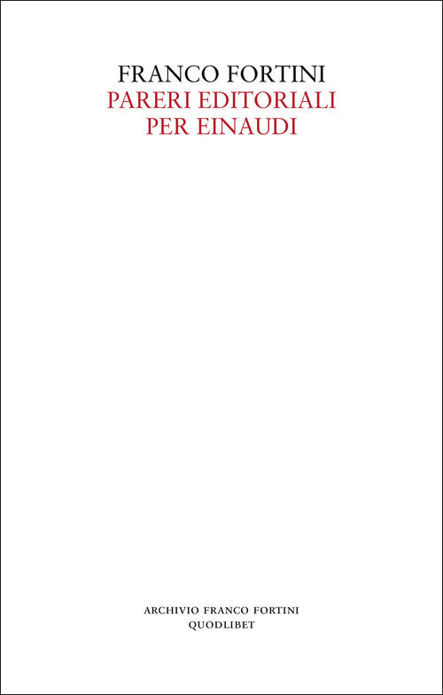 Cover of Pareri editoriali per Einaudi