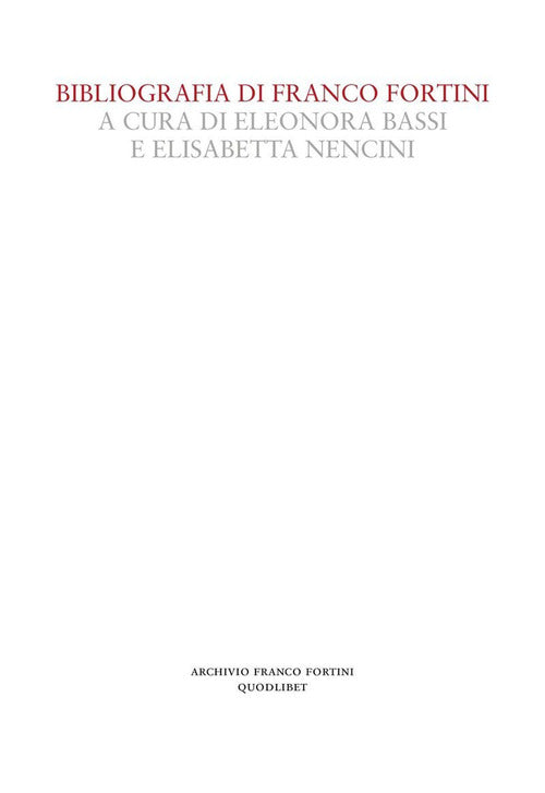 Cover of Bibliografia di Franco Fortini